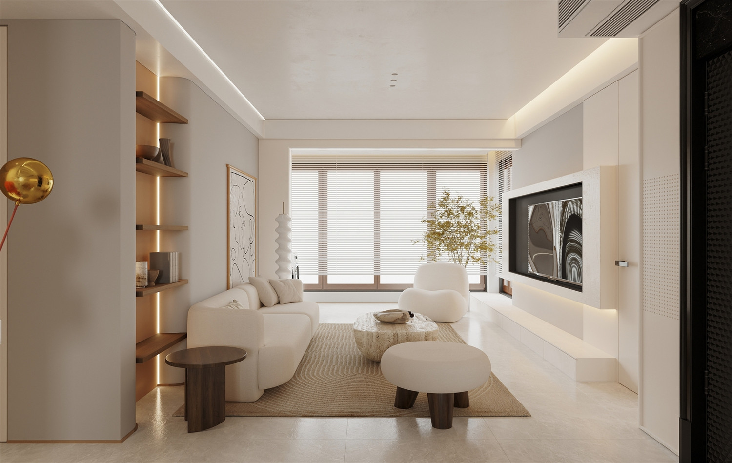 王家灣中央生活區126㎡奶油風