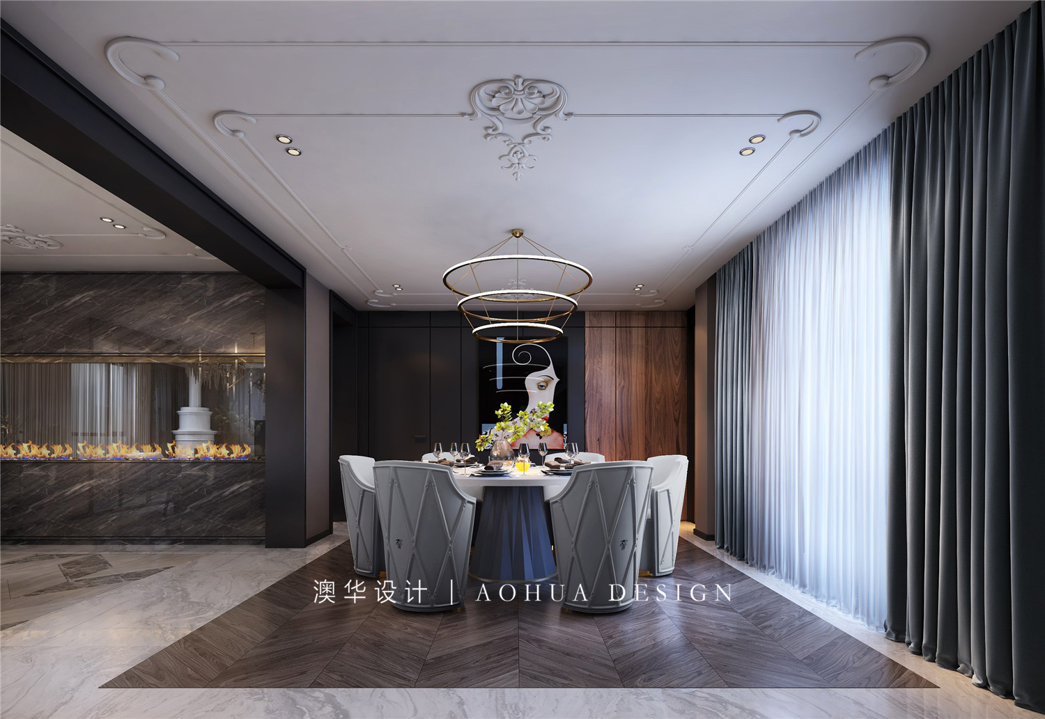 怡景江南360㎡現代法式+新中式