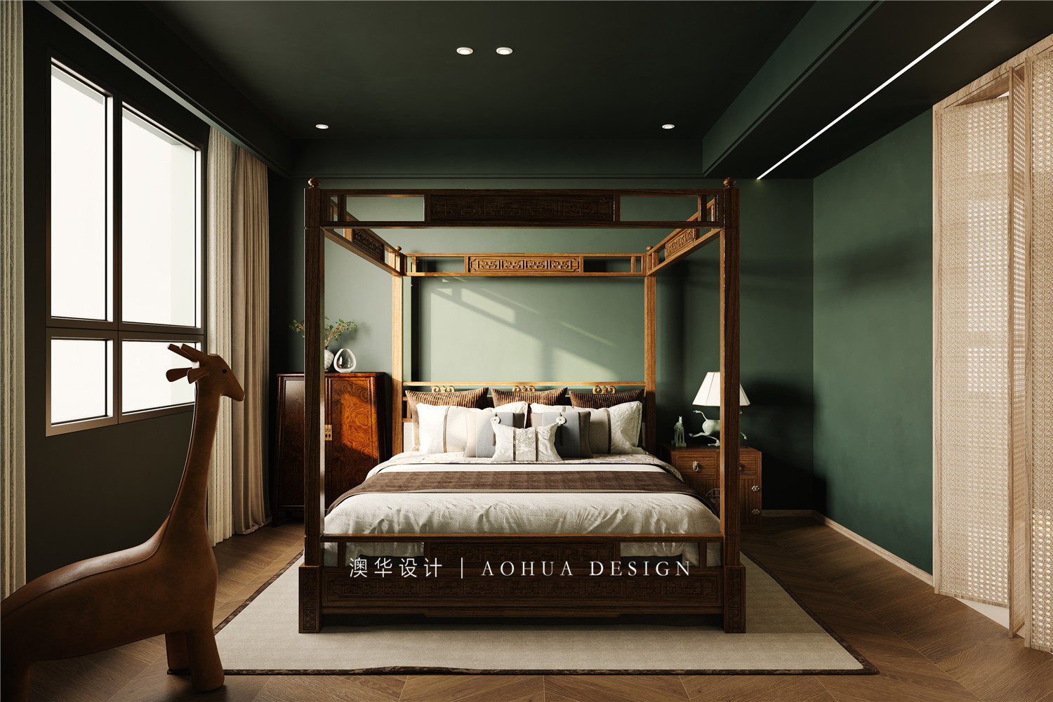 萬科翡翠國際140㎡現(xiàn)代中式混搭