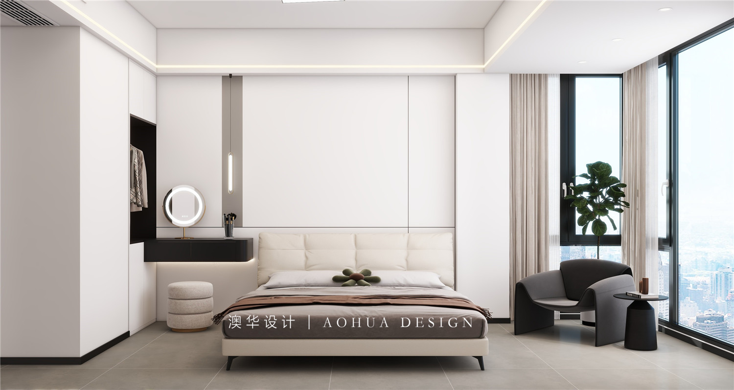 城市大廈130㎡現代黑白灰