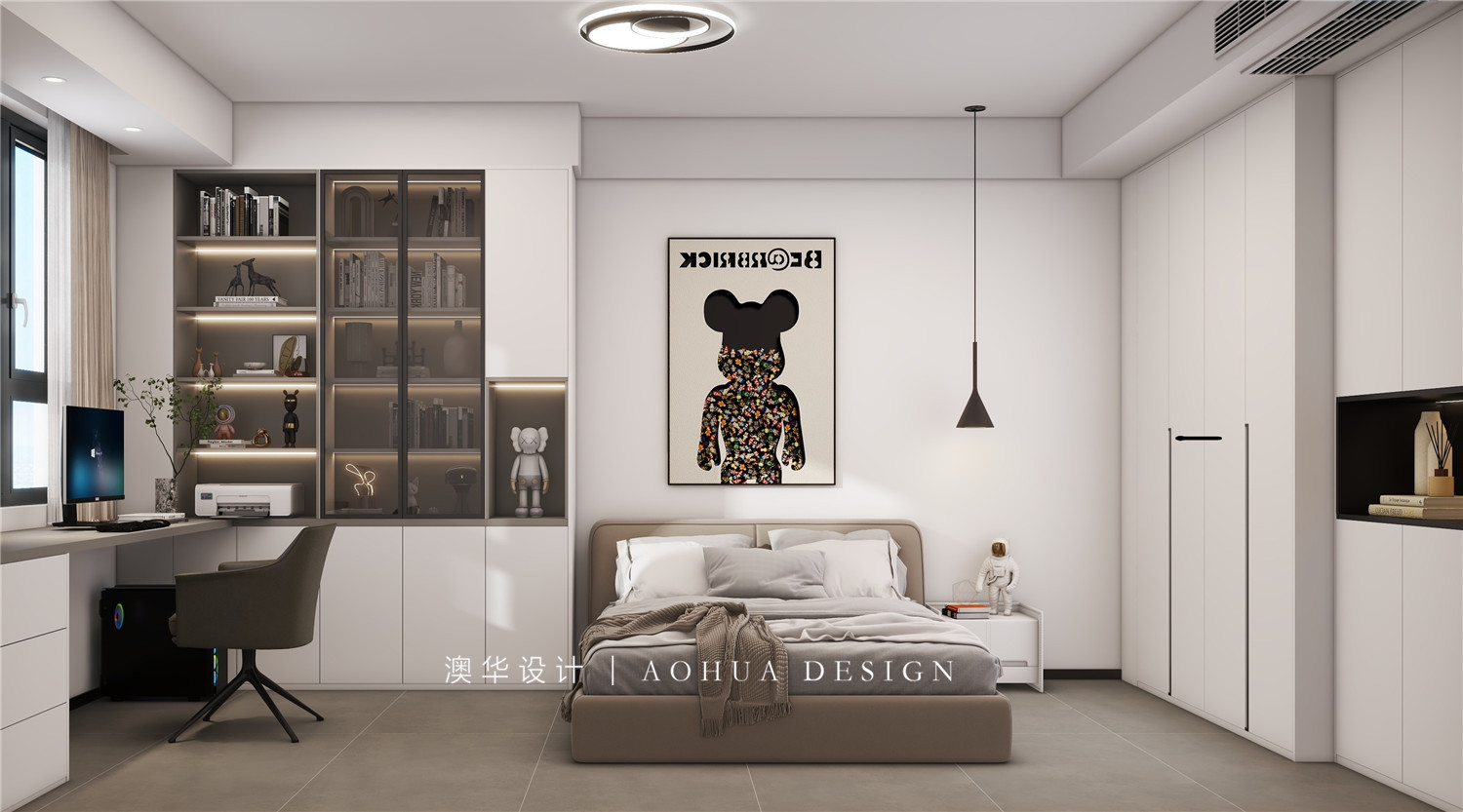 城市大廈130㎡現代黑白灰