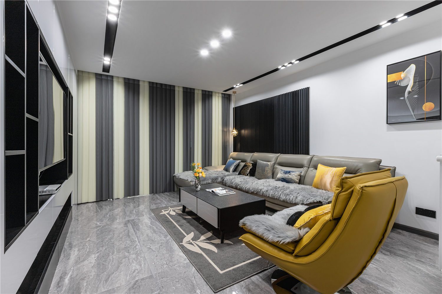 濱江苑130㎡現代黑白灰