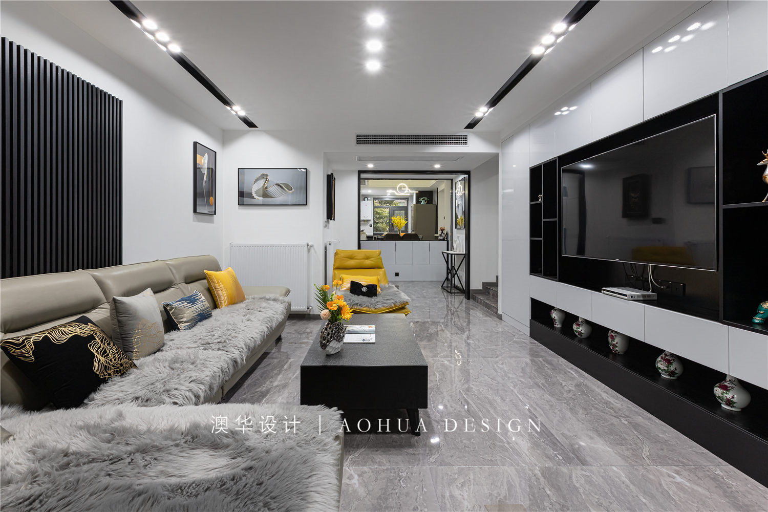 濱江苑130㎡現代黑白灰