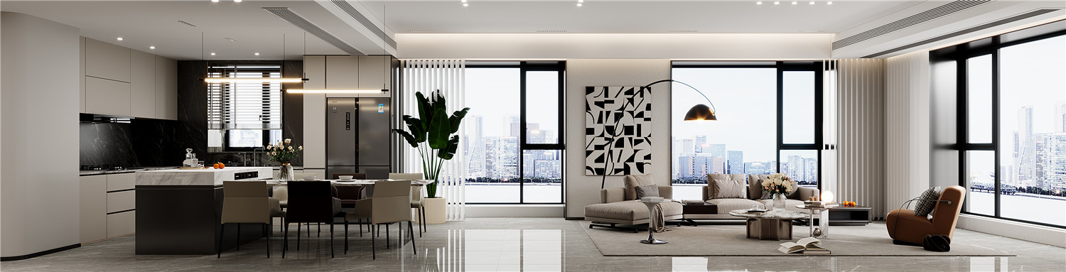 世茂天胤裝修效果圖,武漢裝修設計,現代極簡
