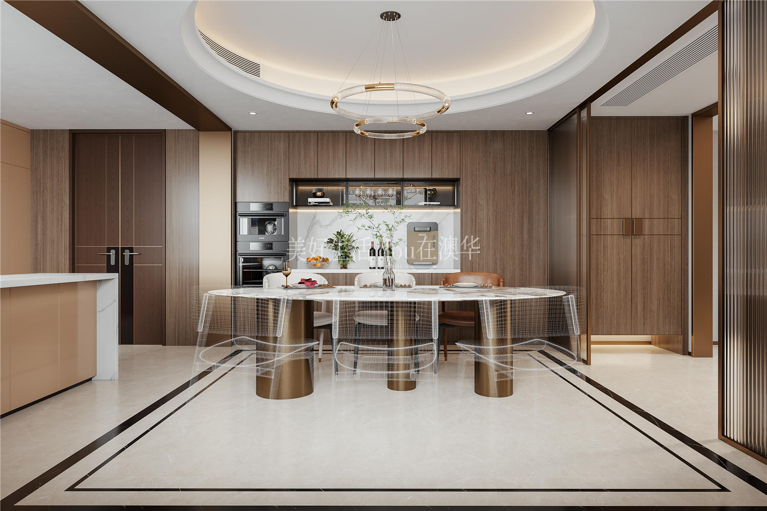 越秀·金融匯裝修效果圖,意式輕奢,武漢裝修設計