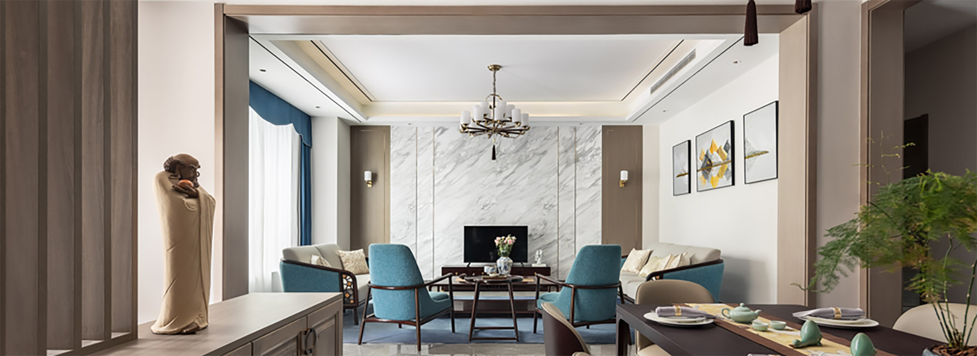 碧桂園映月灣裝修,新中式風格