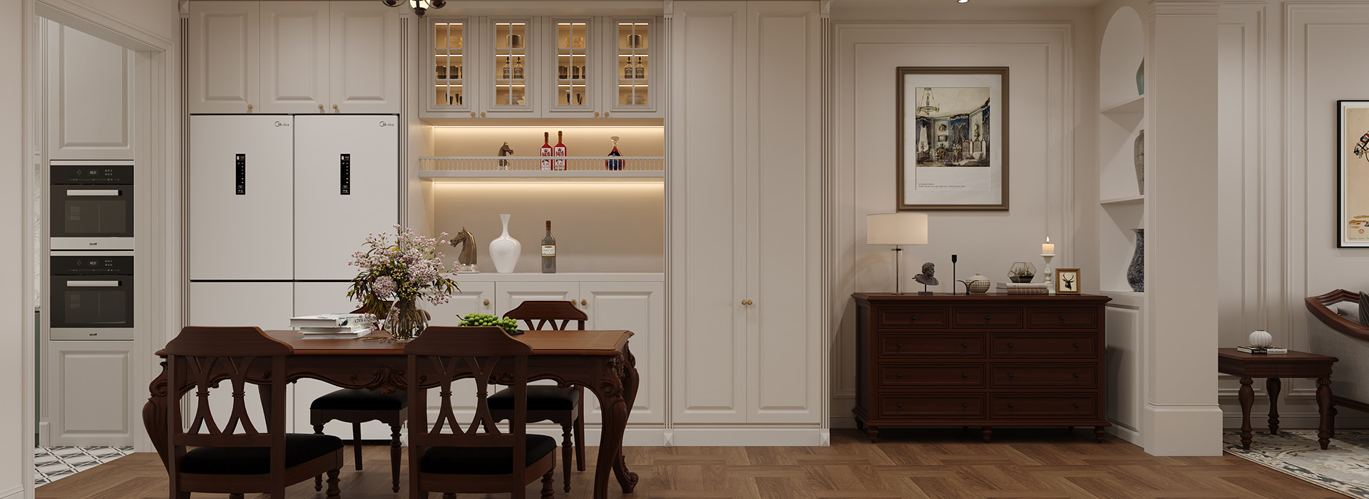 聯投半島一品別墅裝修,美式風格