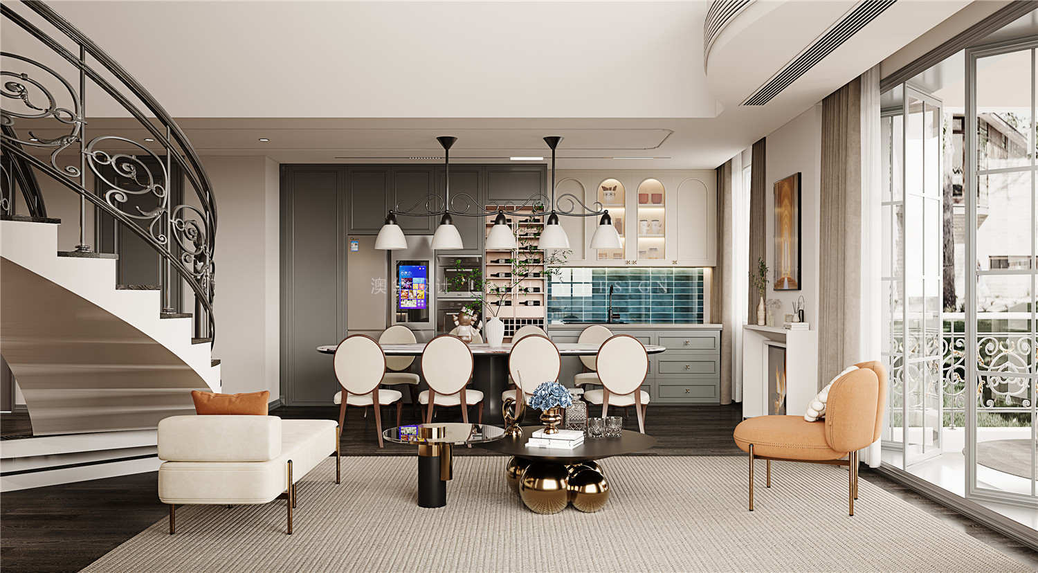 武漢別墅裝修,法式輕奢