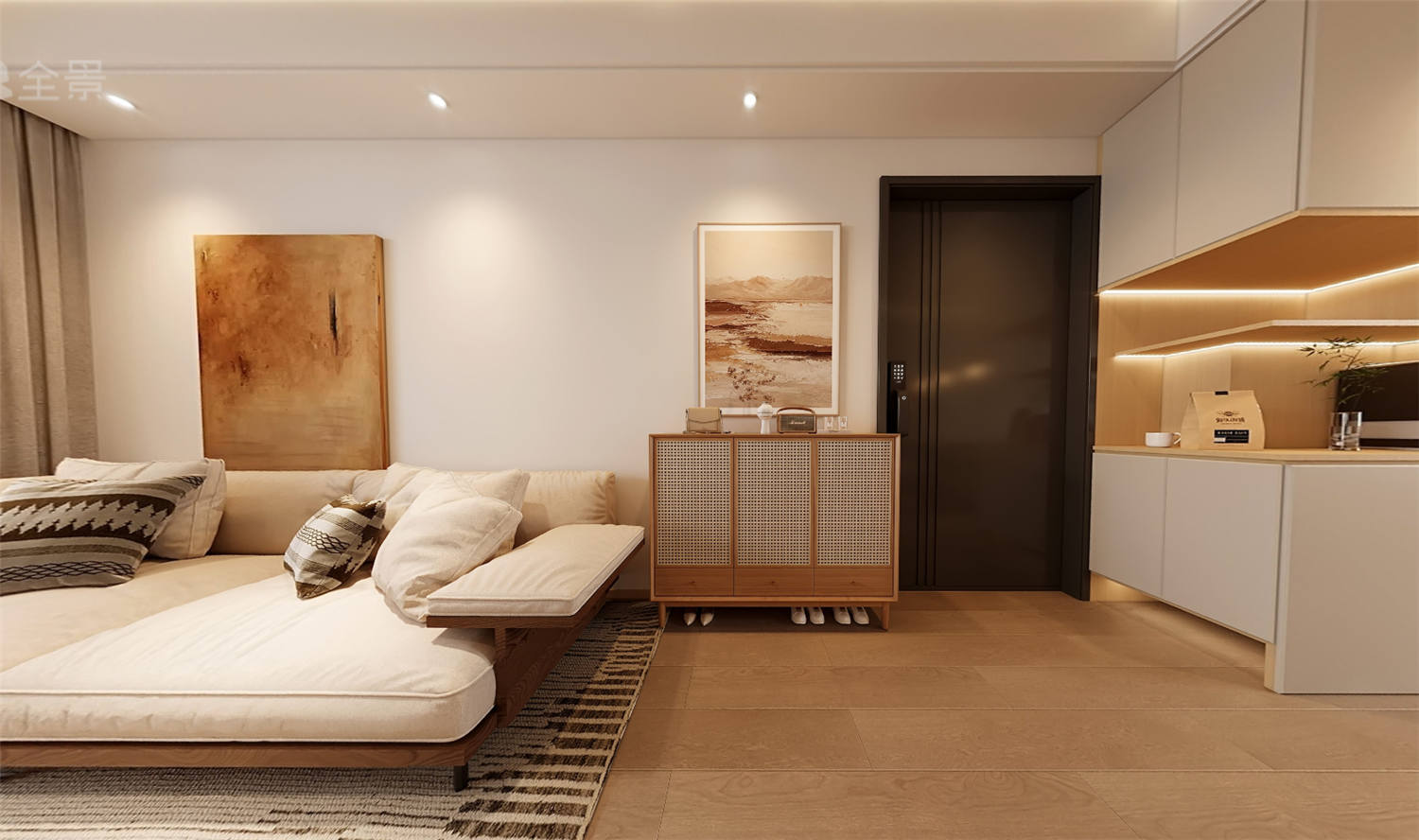 大華錦繡前城裝修,原木奶油