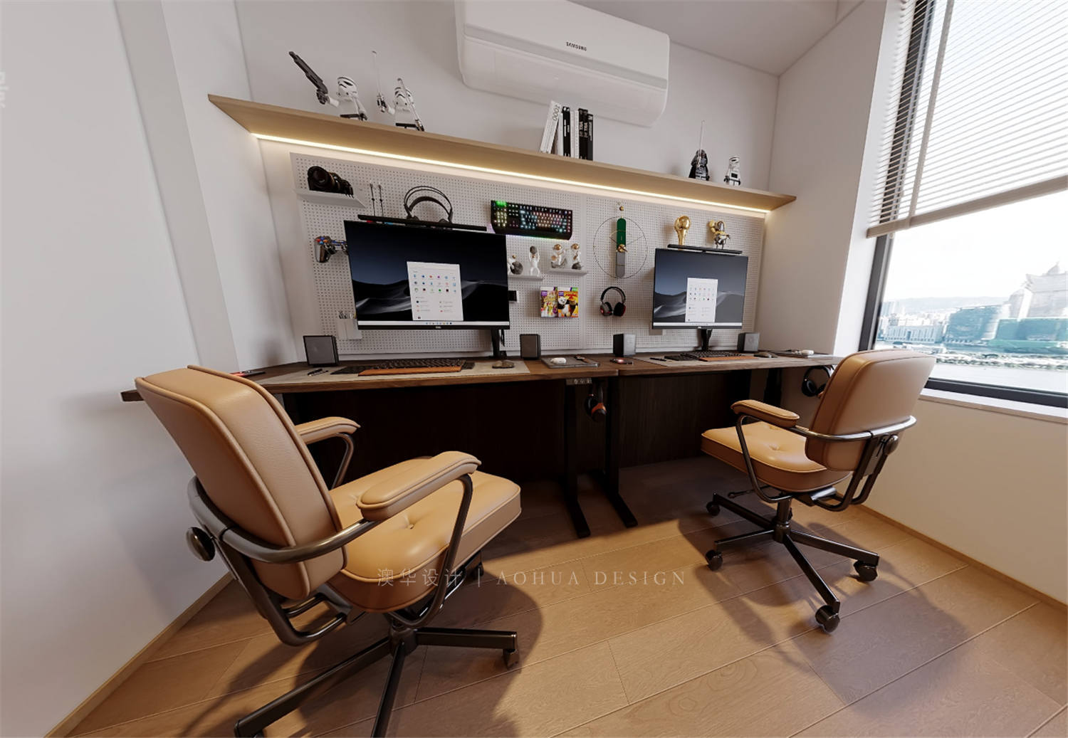 大華錦繡前城裝修,原木奶油