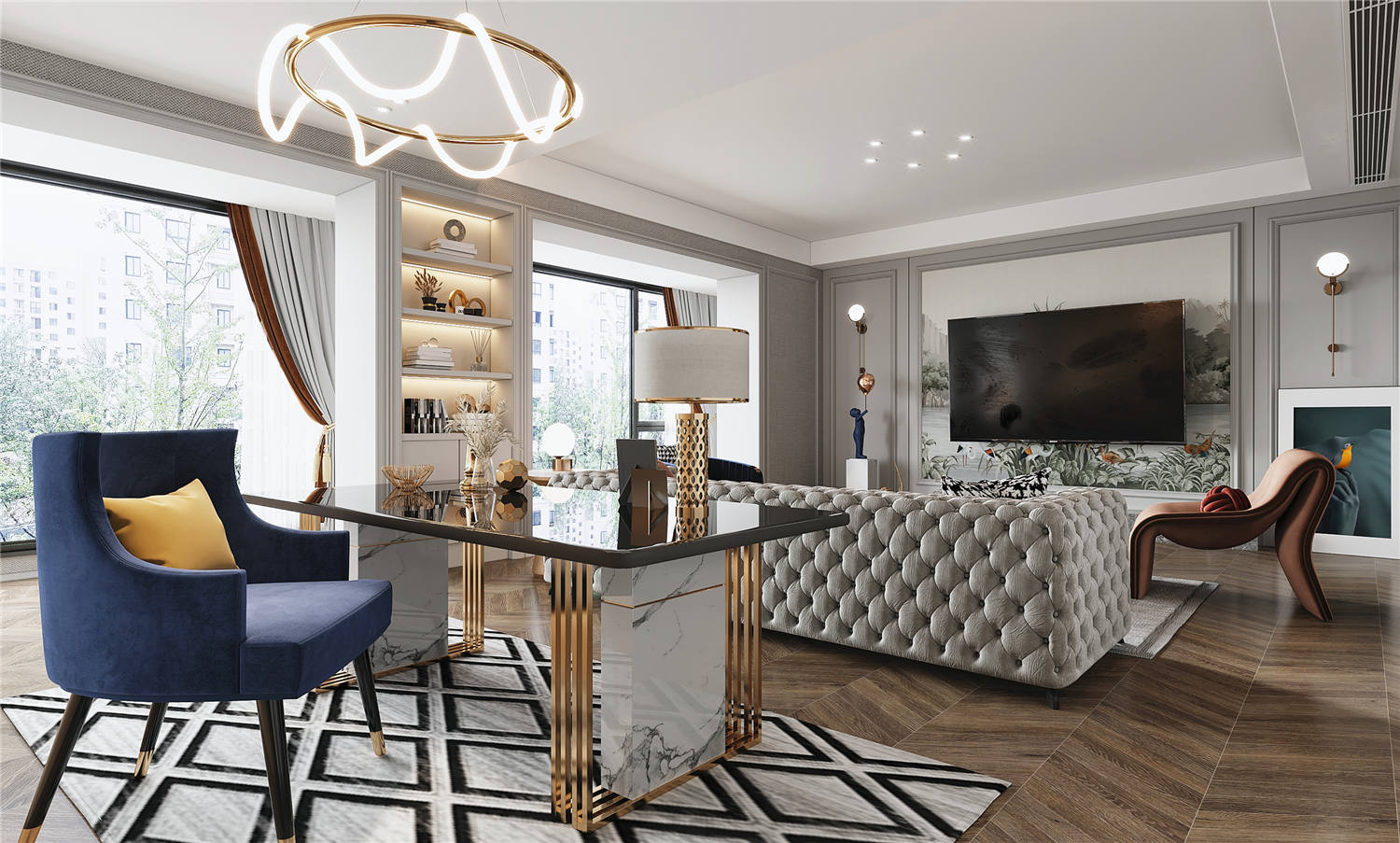 華發外灘首府裝修,現代輕奢