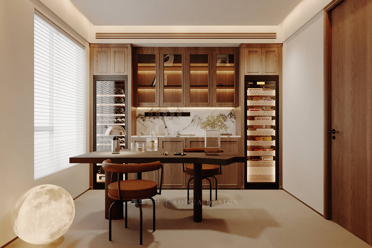 華發(fā)都薈天地裝修,現(xiàn)代咖色系