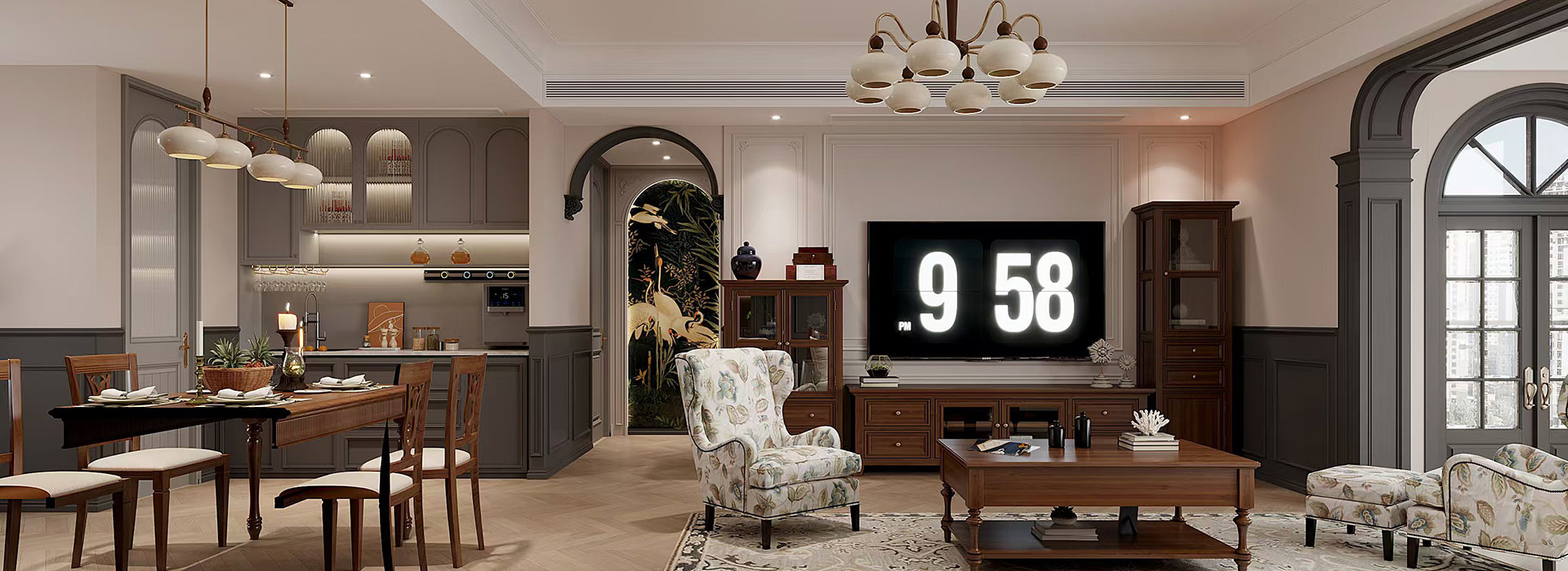 華僑城原岸裝修,美式風格