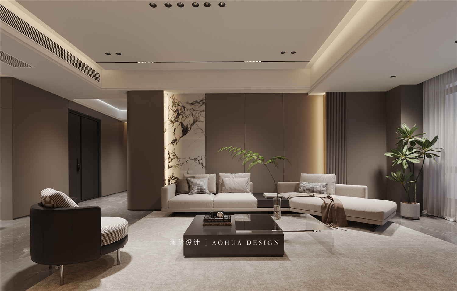 華發中央首府裝修,意式輕奢