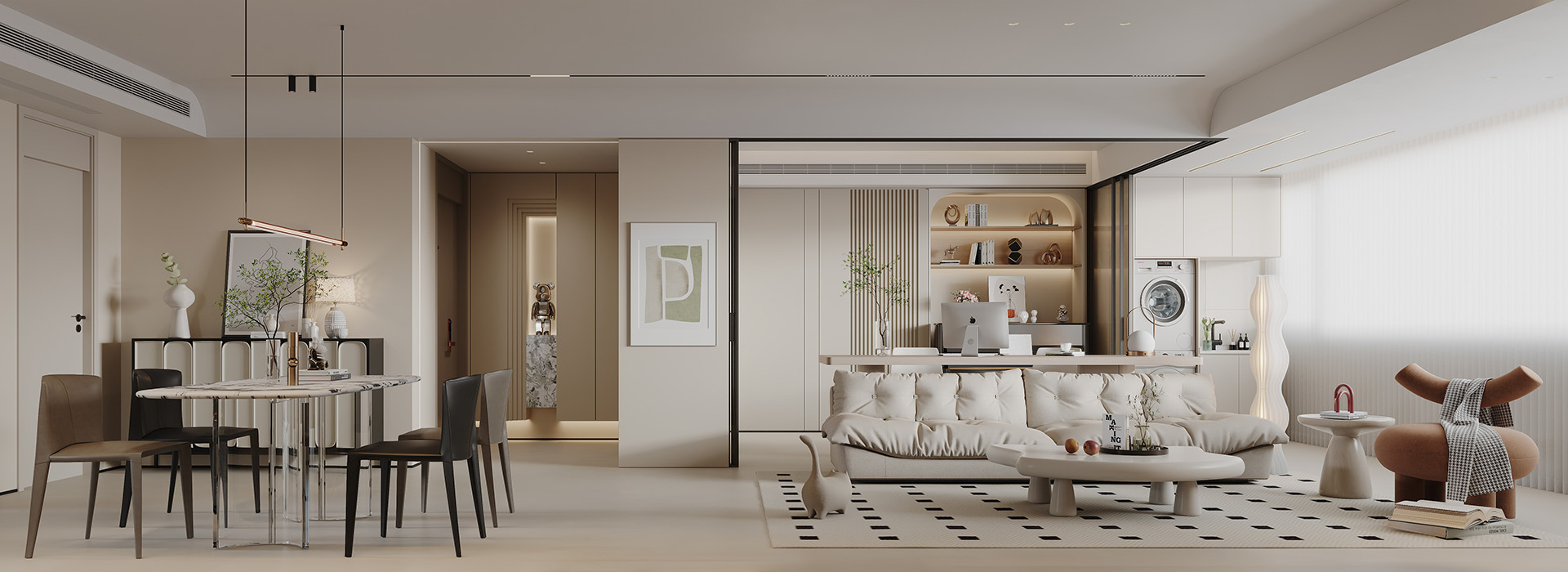 南山·縱橫濱江時代裝修,奶油風格