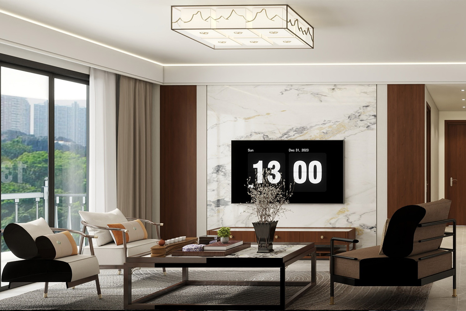 同馨花園裝修,現(xiàn)代中式風格