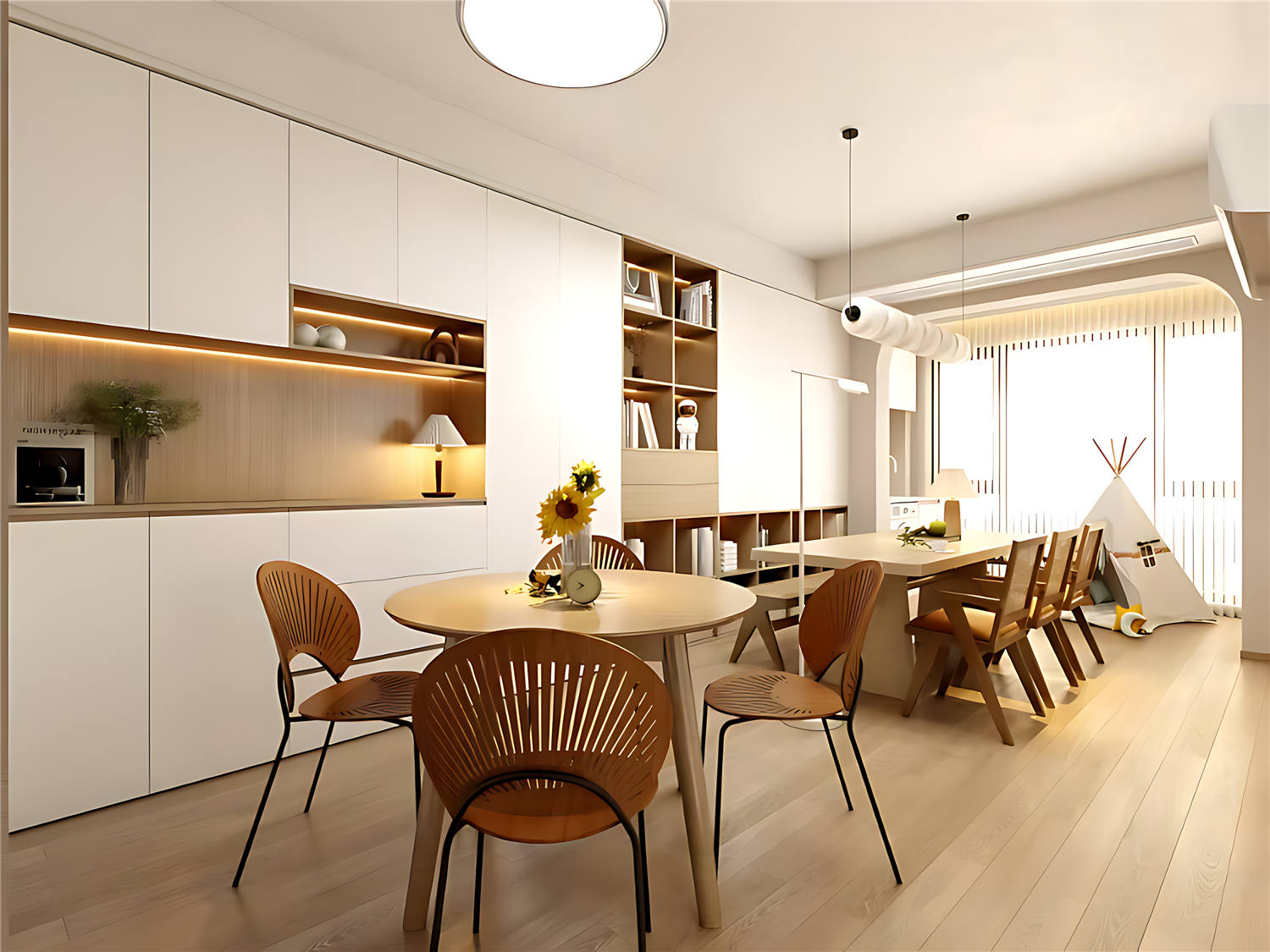 光谷悅城裝修,現代奶油風格