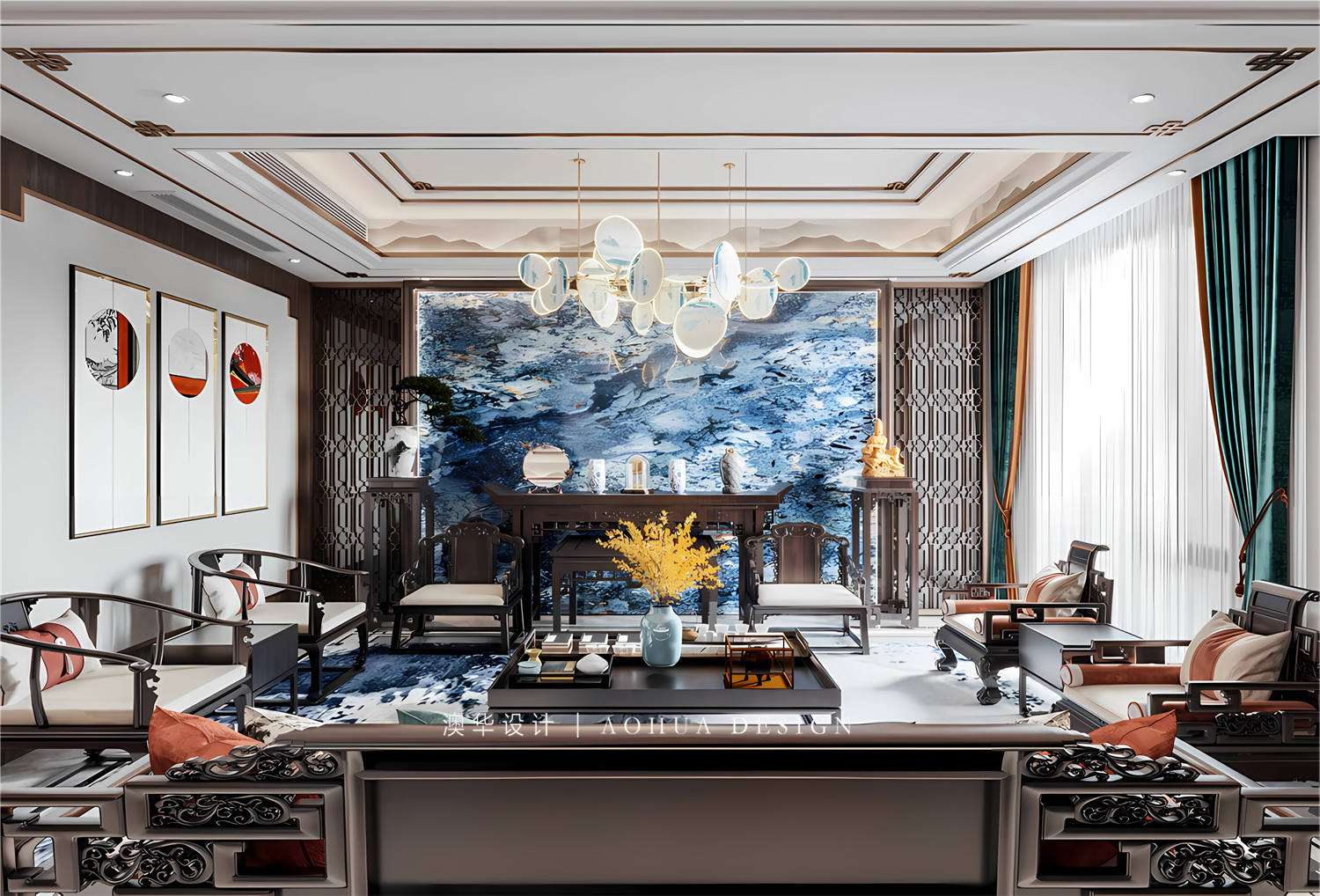 武漢別墅設(shè)計(jì),中式風(fēng)裝修